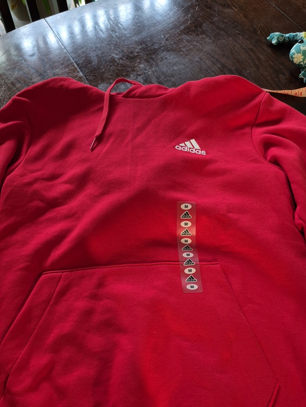 adidas Men's Red Crewneck Sweatshirt with White Logo